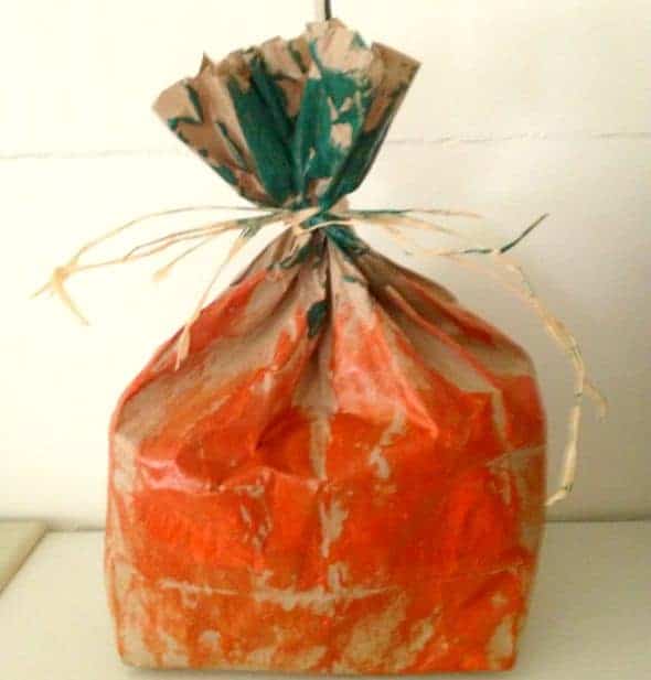 paper bag pumpkin Halloween Crafts For Kids