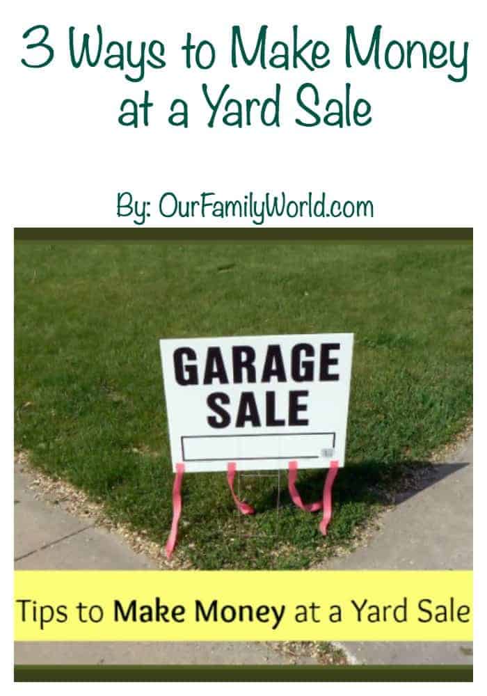 3 Ways to Make Money at a Yard Sale: When I was a child, my mom and I would spend our Saturday mornings going to yard sales. We would often talk about having one of our own yard sales, but never got around to it. Now that I am an adult with a family of my own, I have one annually, not only to get some extra cash, but because I really don't like clutter. Over the years I have learned a few things about yard sales and the different ways to make money by getting rid of our unwanted stuff.