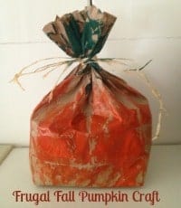 Fall Craft Paper Bag Pumpkin