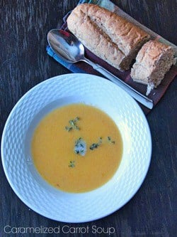 healthy caremelized carrot soup featured