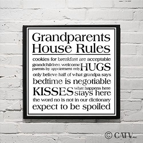 Grandparents House Rules Vinyl Decal | Gift Ideas for Grandparents