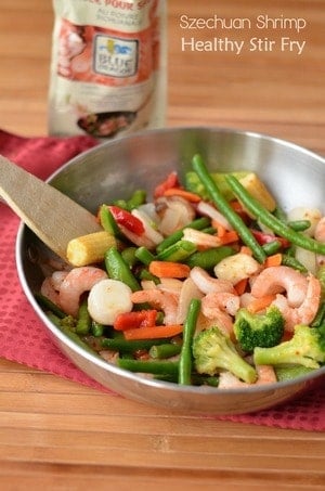 Get back on track and stick to your healthy eating goals with this delicious Szechuan Shrimp Healthy Stir Fry Recipe! It takes just 15 minutes to make!
