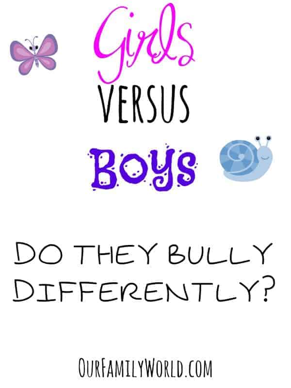 Girls versus boys do they bully differently