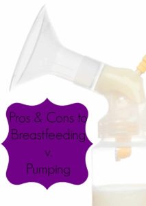 Many new moms wonder about the pros and cons of breastfeeding vs pumping. See out our thoughts on both sides and decide what's right for you and your baby!