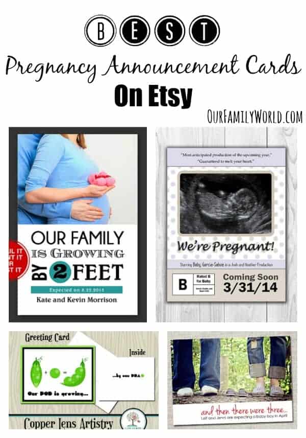 Looking for fun ways to share your good news but don't have the crafting bug yourself? Check out our favorite pregnancy announcement cards on Etsy!