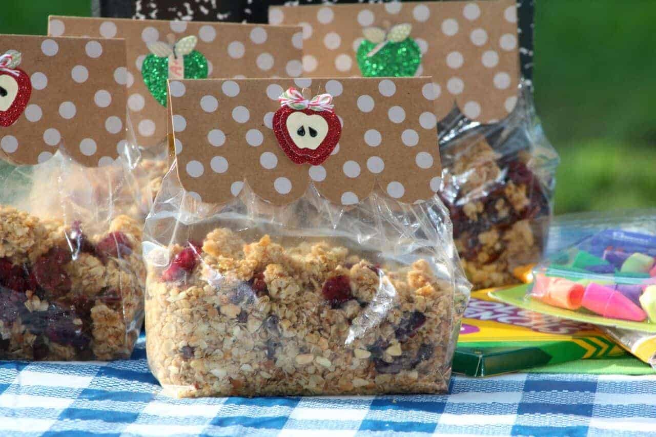 Looking for a delicious back to school snack for kids? Try this yummy and easy nutty granola trail mix! It's super simple to make and customize for kids!