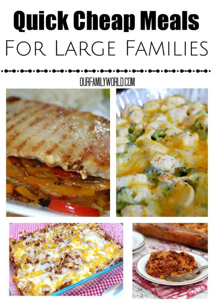 We love these quick cheap meals for large families. Not only are they delicious, they fit into your budget easily.