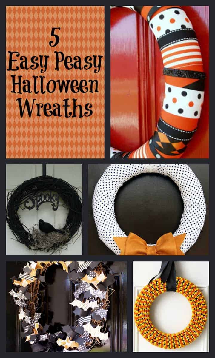 Looking for easy Halloween wreaths to liven up your front door for the fall season? Check out these 5 easy tutorials that are simple enough for all levels of crafting skill!