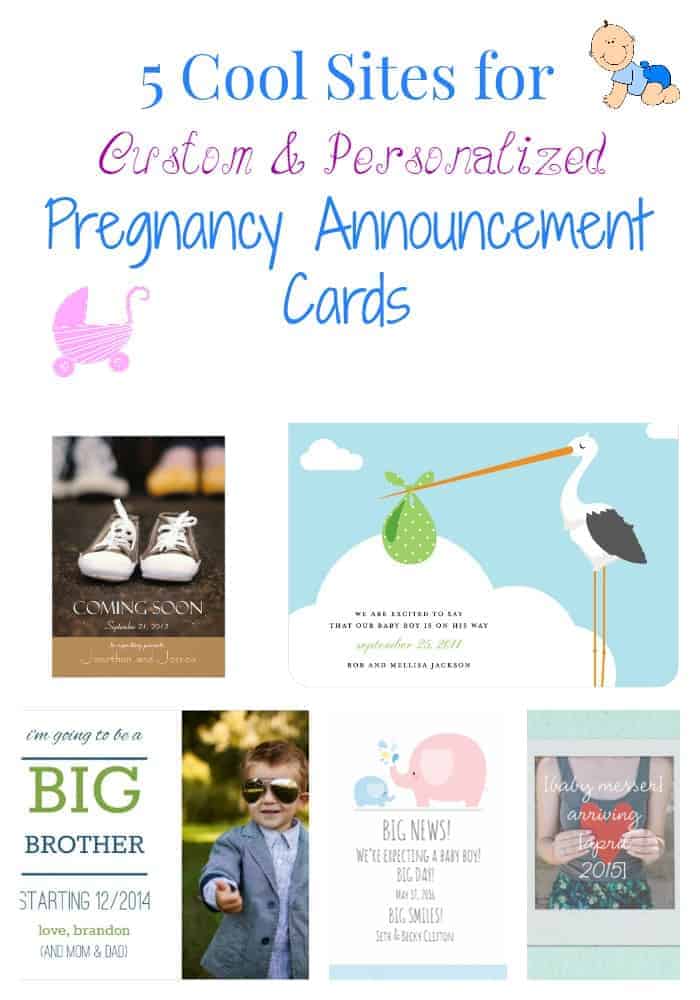 Spread the word about your good news in your own unique style with these 5 cool sites that offer custom and personalized pregnancy announcement cards!