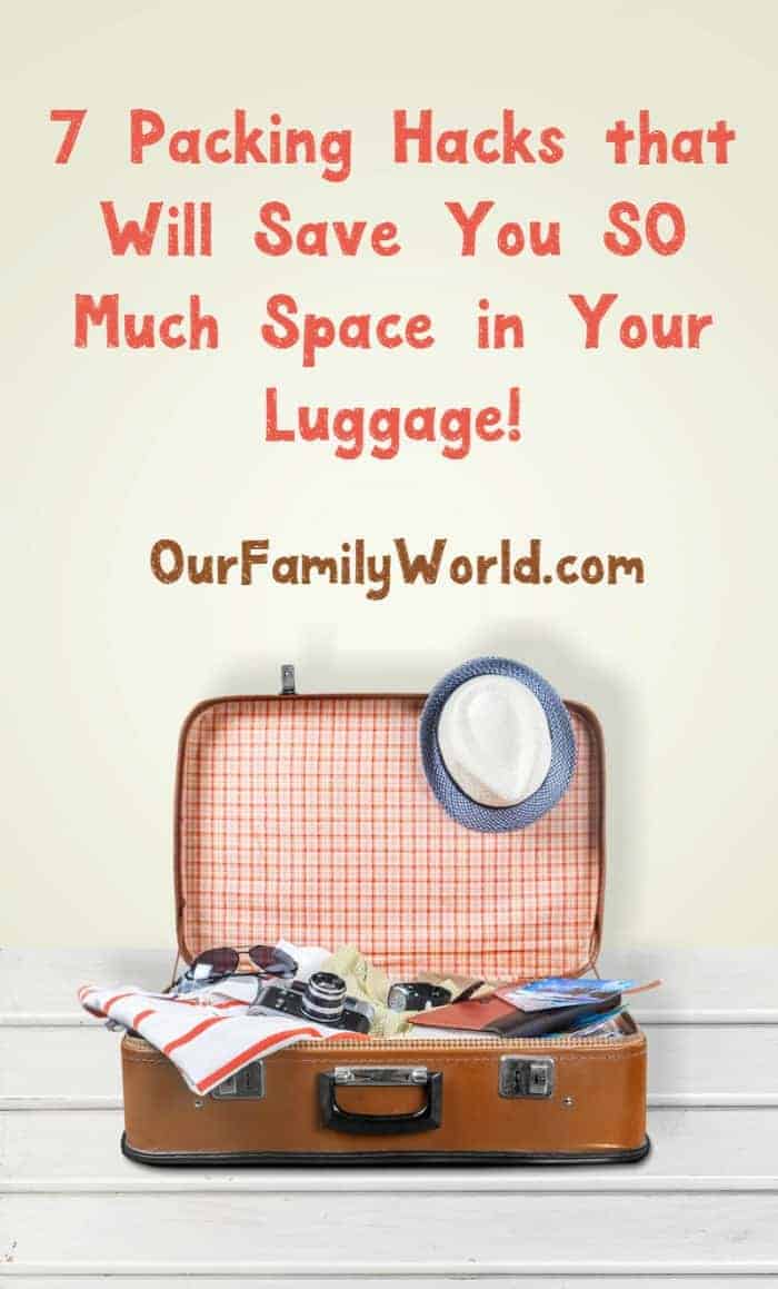 Can't seem to fit everything you need for your family vacation into your suitcases? Check out these 7 awesome packing hacks!