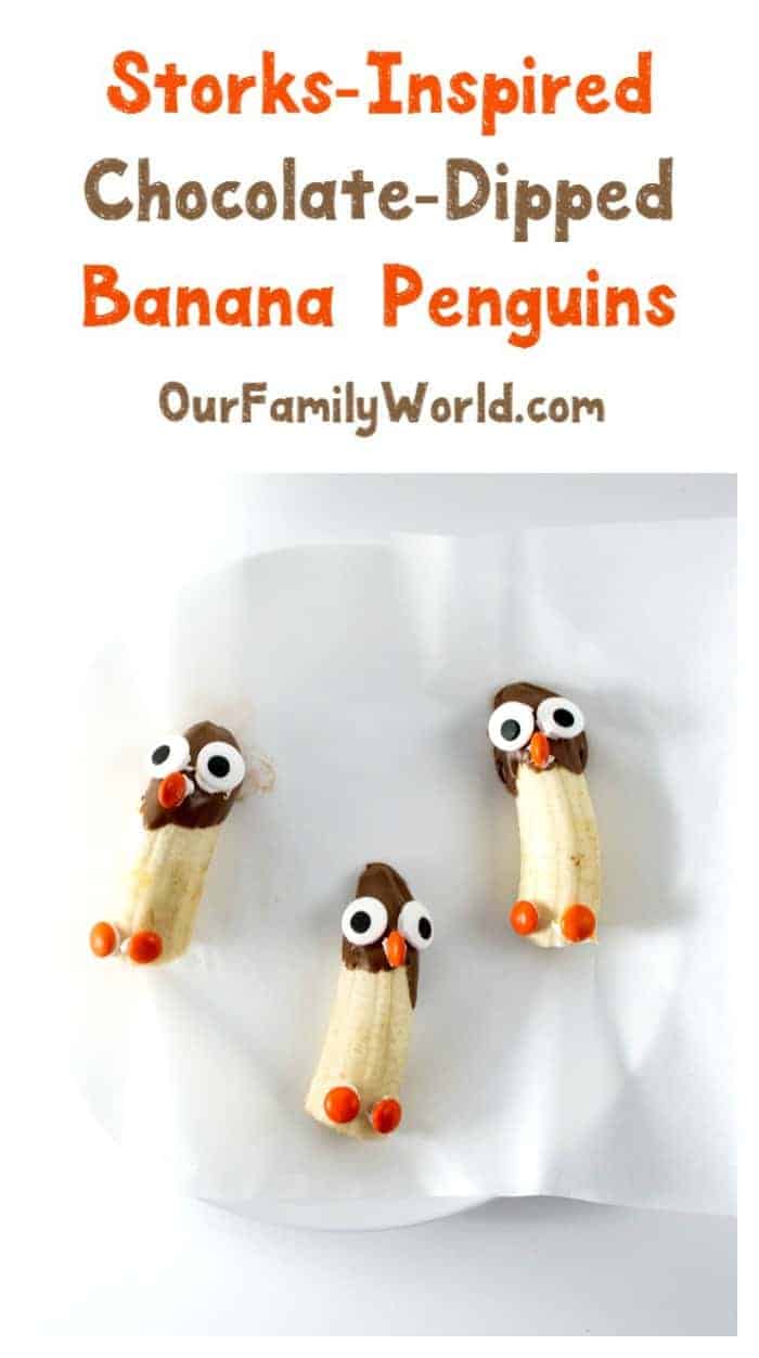 Looking for a super cute Storks movie snack that your kids will love? Check out this easy chocolate-dipped penguins recipe!