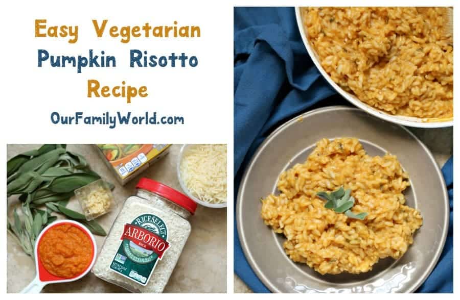 Looking for easy vegetarian dinner recipes made with your favorite fall veggies? Check out this delicious one-skillet pumpkin risotto recipe!