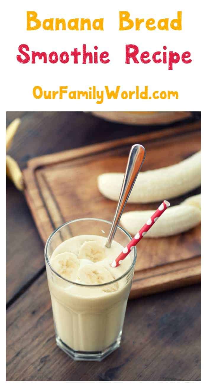 Give your morning a protein-packed punch with this easy homemade banana bread smoothie recipe. Check it out, then print out the recipe card for later!