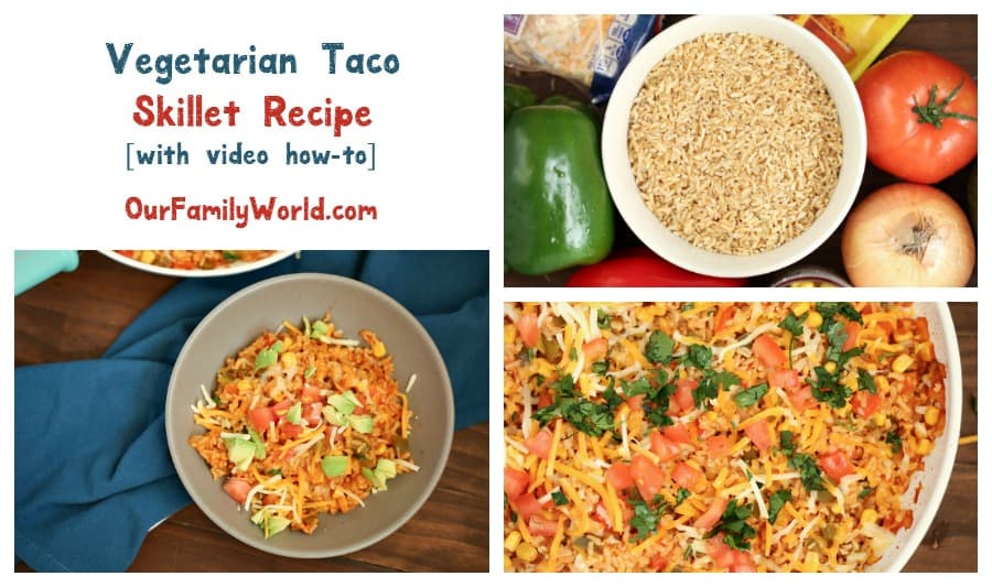 Looking for an easy healthy vegetarian dinner recipe for a busy weeknight? We put a meatless spin on a classic with our taco skillet recipe!