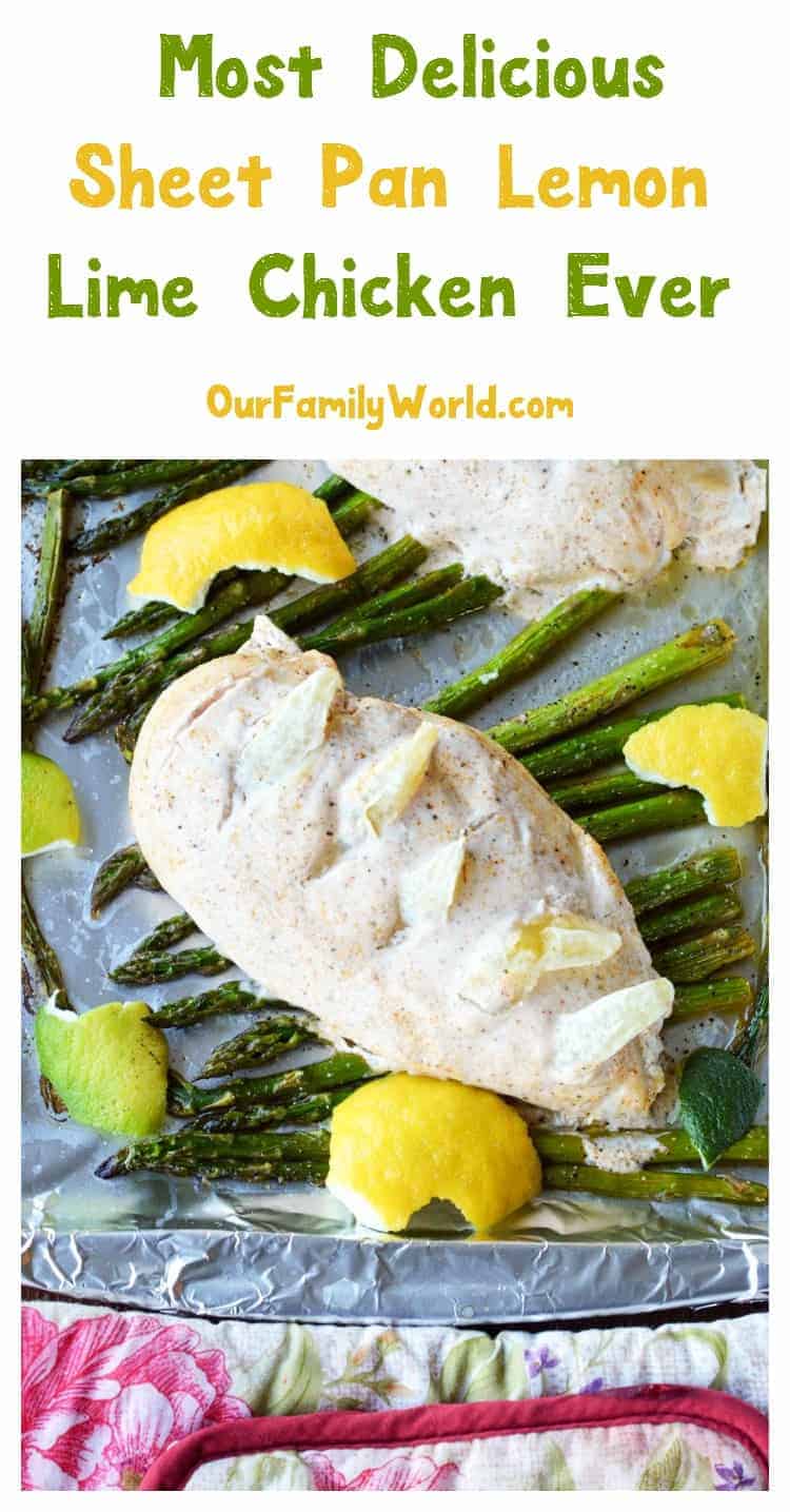 Tired of eating the same old go-to recipes for dinner every week? You have to try this insanely delicious sheet pan lemon lime chicken with asparagus! Check it out!