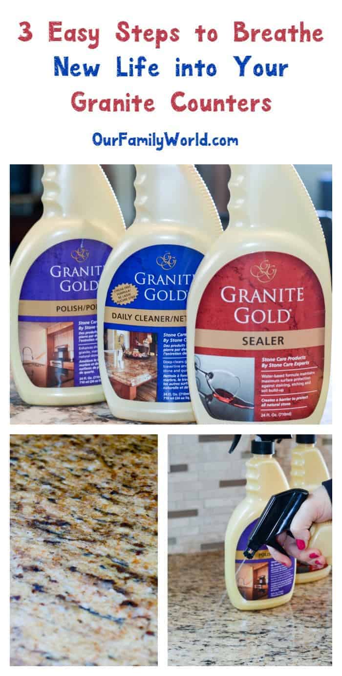 Breathe new life into your natural stone countertops in just three steps! Check out our Granite Gold review to find out how!