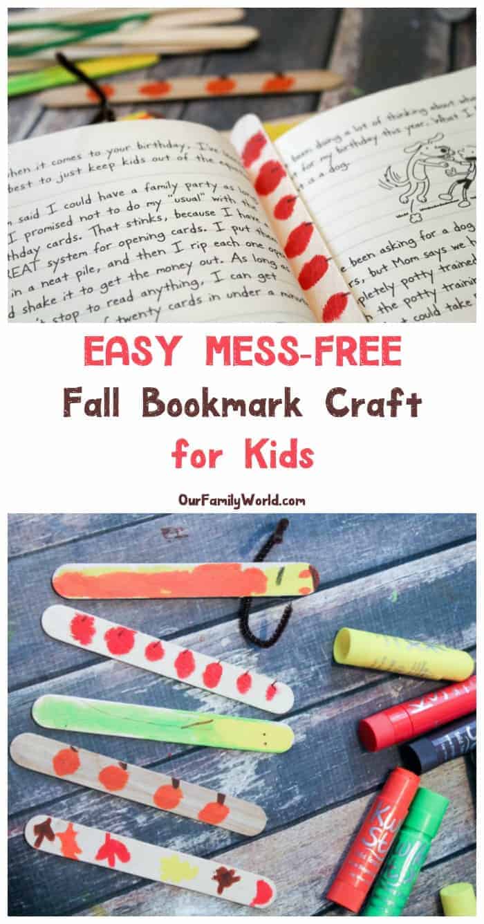 This fun fall bookmark craft isn’t just easy, it’s virtually mess free thanks to Kwik Stix! Check it out & let your kids unleash their creativity…without ruining the carpet!