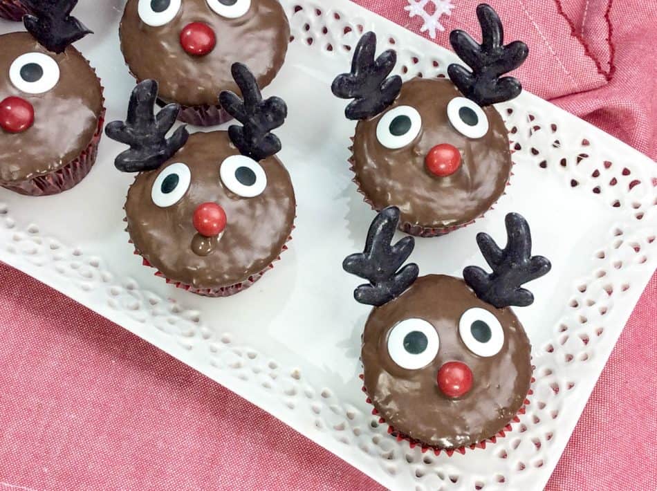 No one will laugh and call you names when you pull out these darling Rudolph Cupcakes at your holiday party! Check them out and grab the recipe!