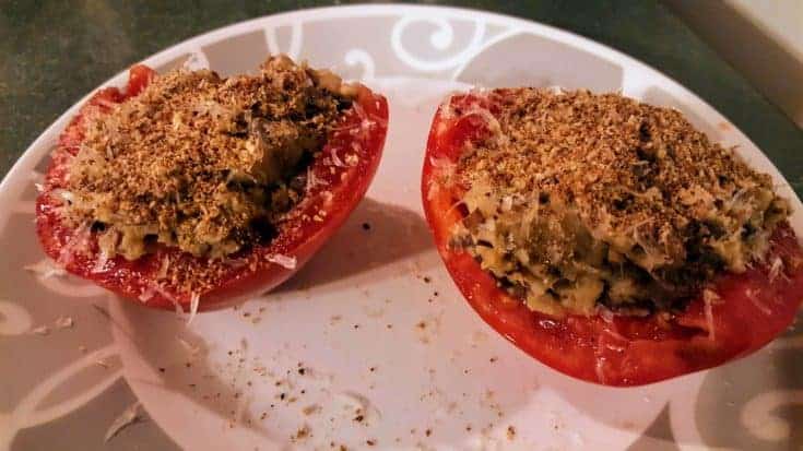 Tomatoes Stuffed With Pureed Eggplant and Parmesan Cheese